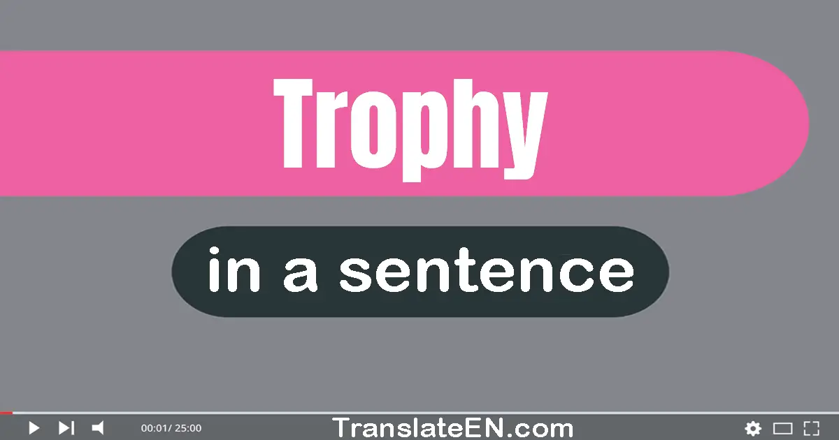 Use "trophy" in a sentence | "trophy" sentence examples