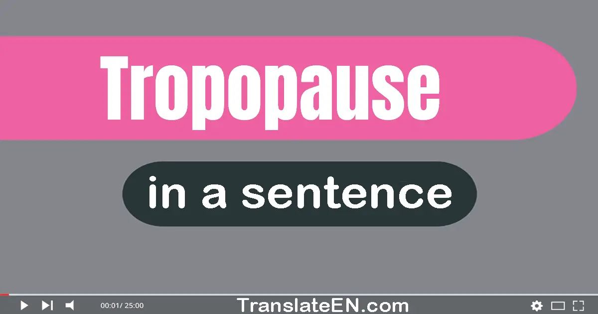 Use "tropopause" in a sentence | "tropopause" sentence examples