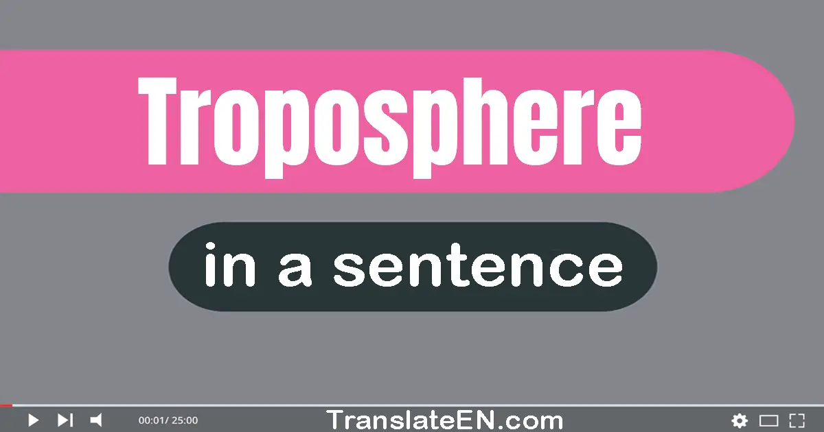 Use "troposphere" in a sentence | "troposphere" sentence examples