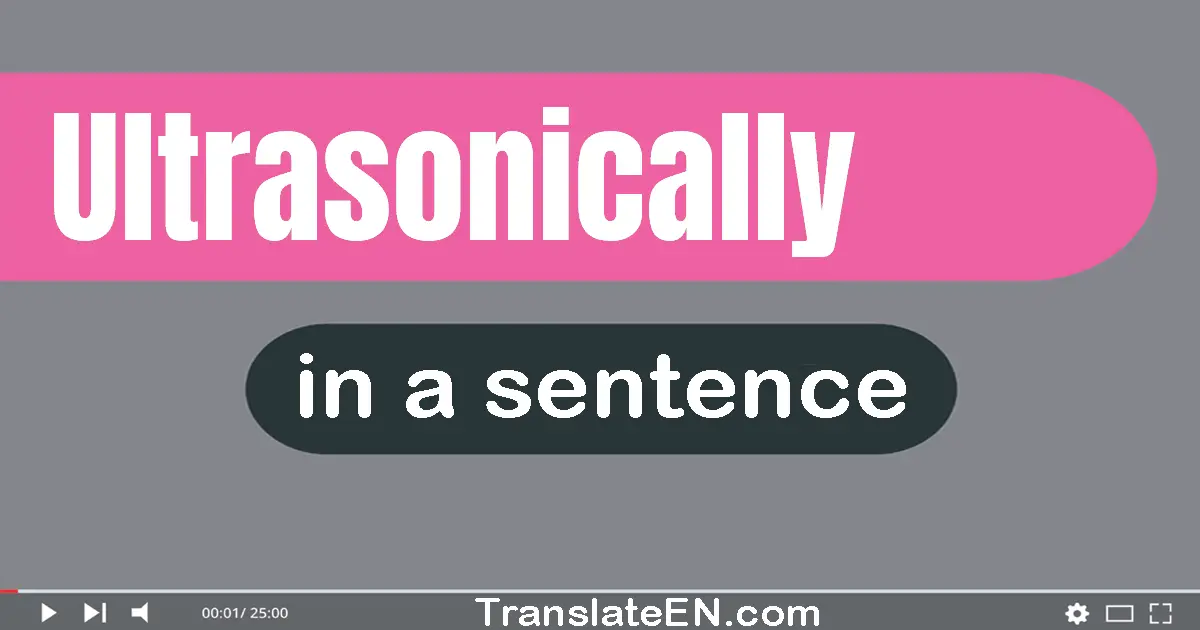 Use "ultrasonically" in a sentence | "ultrasonically" sentence examples