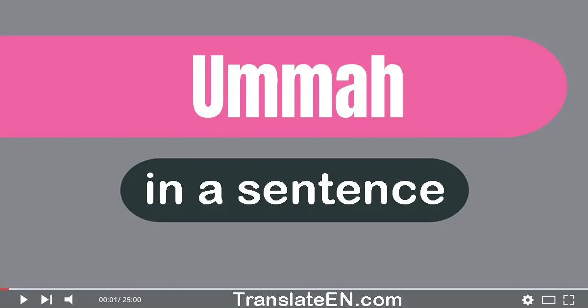 Use "ummah" in a sentence | "ummah" sentence examples
