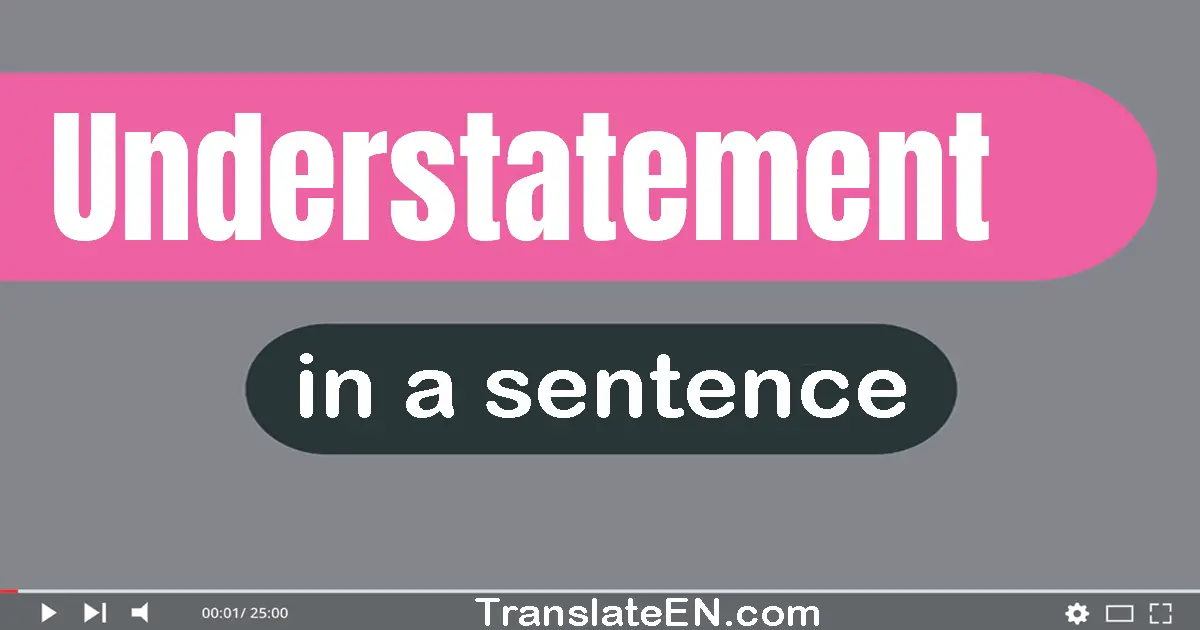 Use "understatement" in a sentence | "understatement" sentence examples
