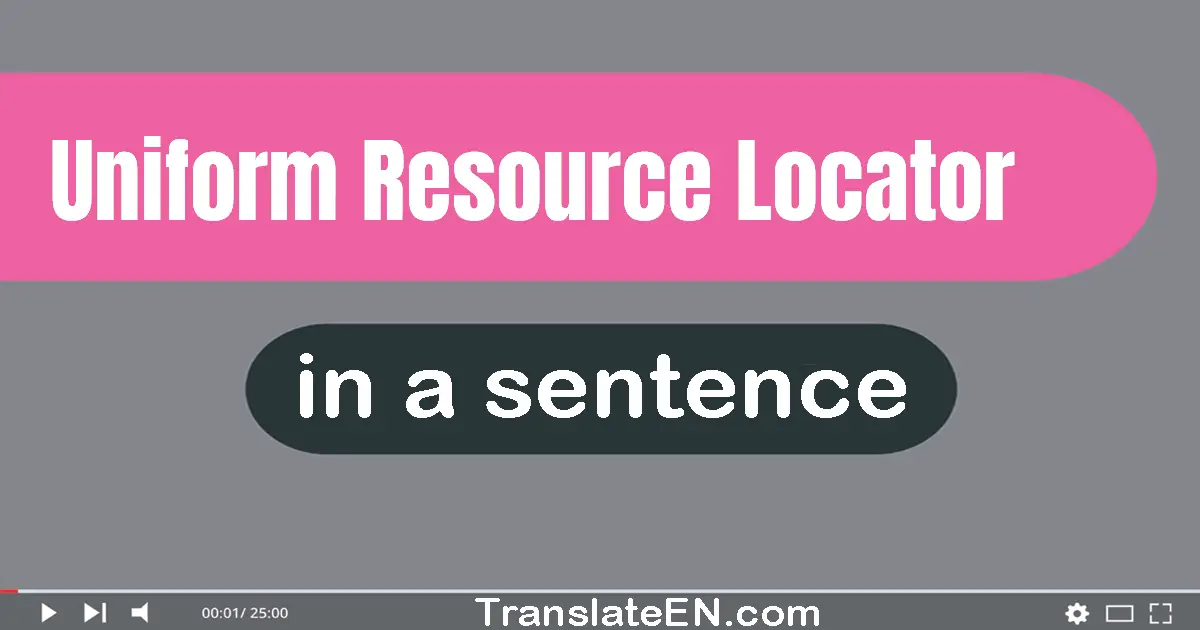 Use "uniform resource locator" in a sentence | "uniform resource locator" sentence examples