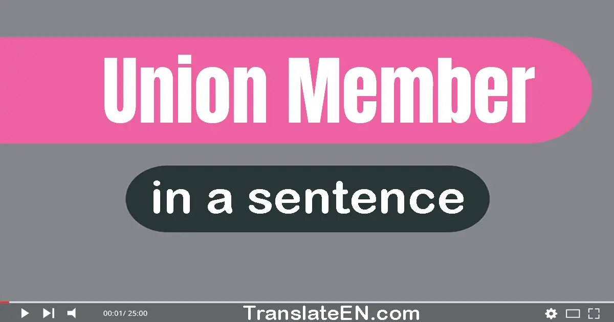 Use "union member" in a sentence | "union member" sentence examples