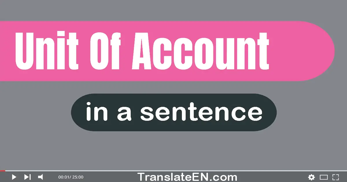 Use "unit of account" in a sentence | "unit of account" sentence examples
