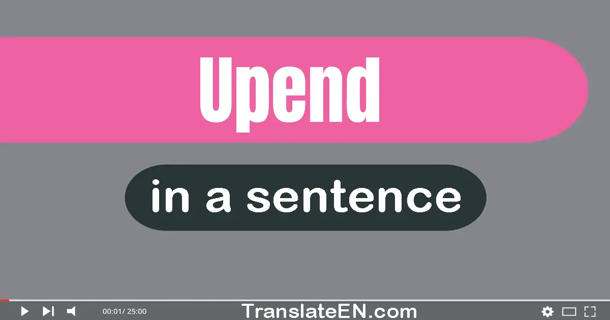 Use "upend" in a sentence | "upend" sentence examples