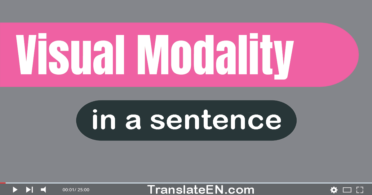Use "visual modality" in a sentence | "visual modality" sentence examples