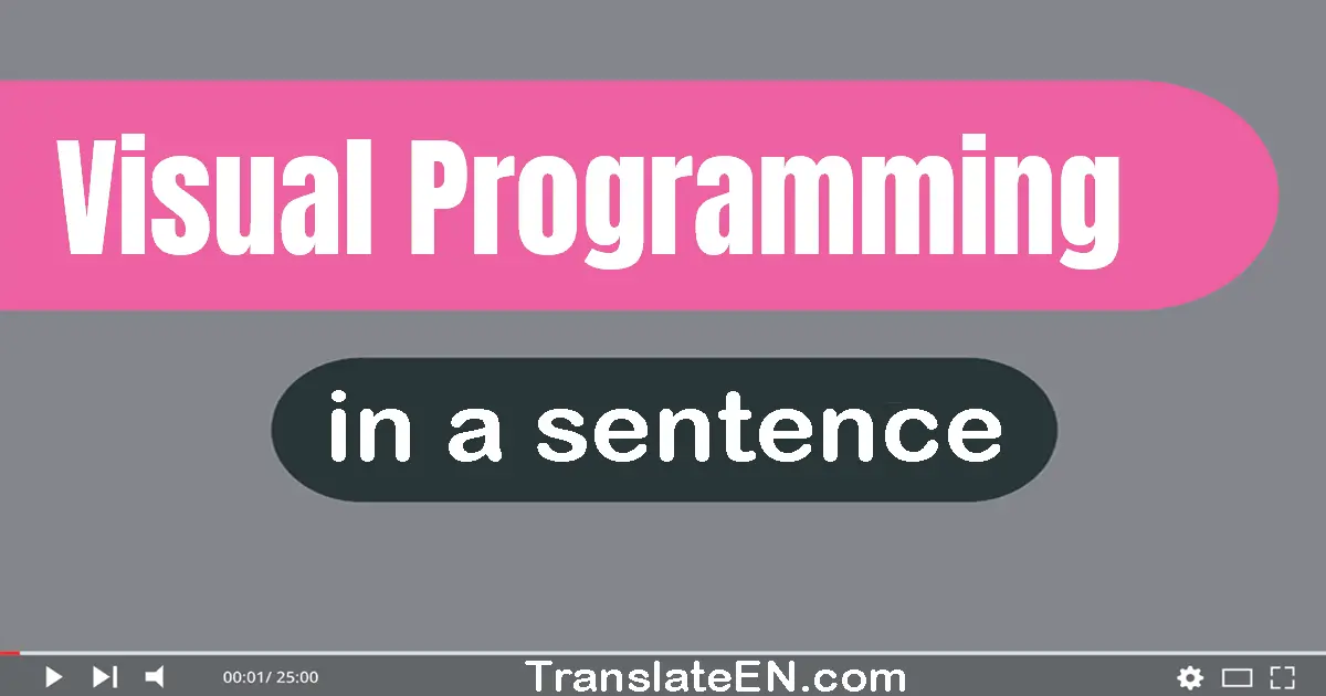 Use "visual programming" in a sentence | "visual programming" sentence examples
