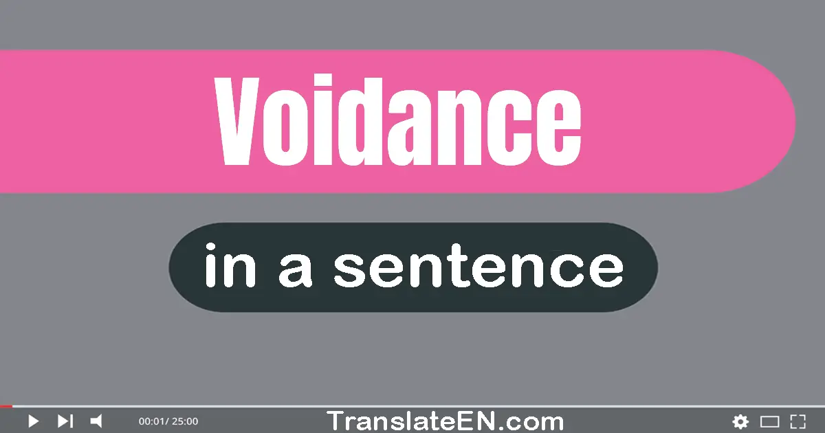 Use "voidance" in a sentence | "voidance" sentence examples