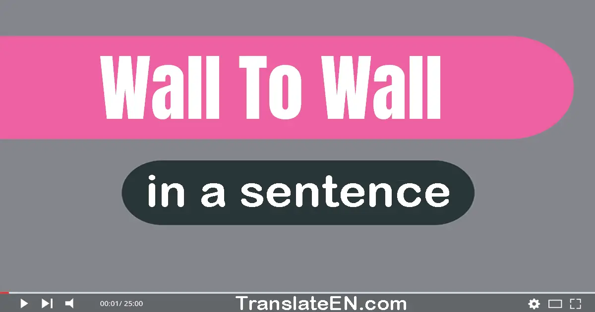 Use "wall-to-wall" in a sentence | "wall-to-wall" sentence examples