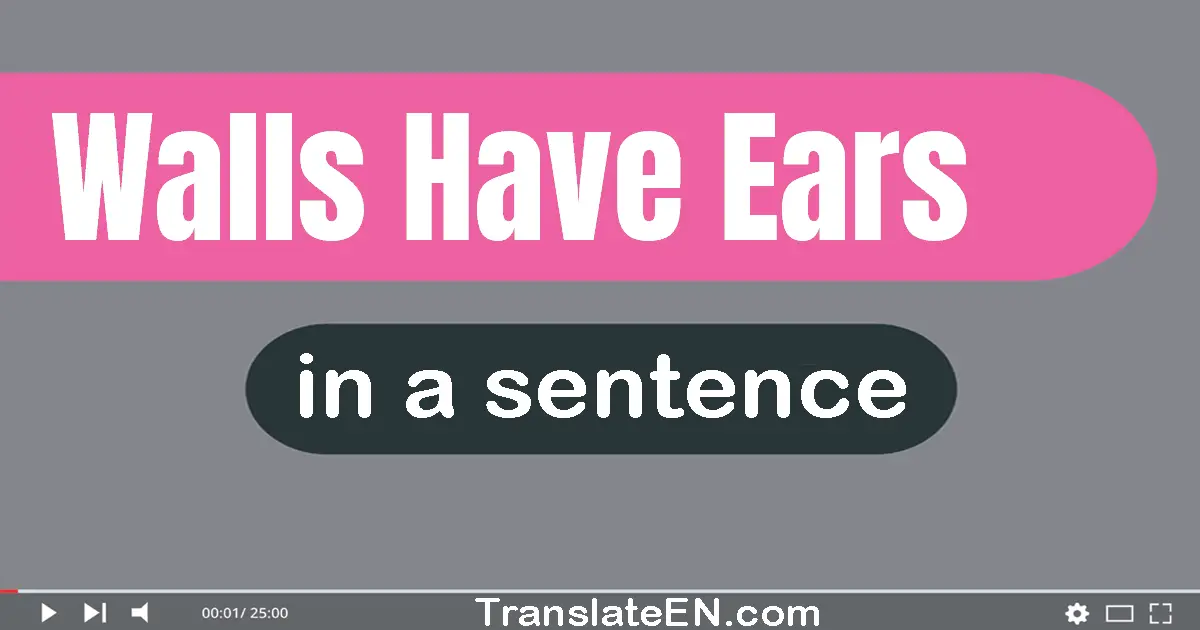 Use "walls have ears" in a sentence | "walls have ears" sentence examples