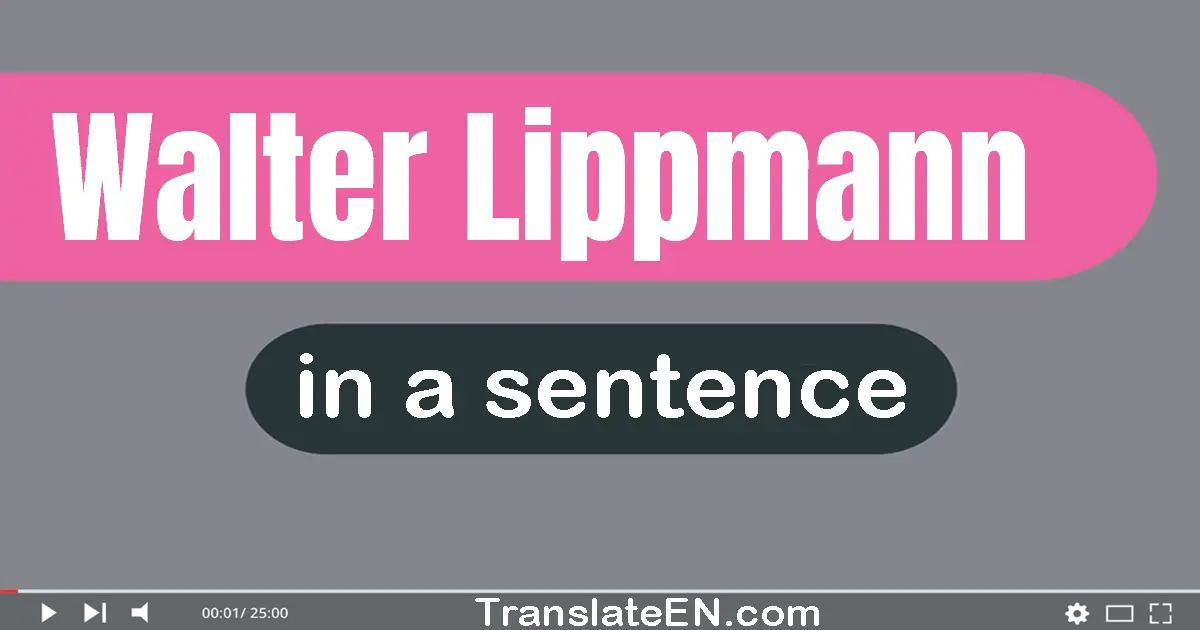 Use "walter lippmann" in a sentence | "walter lippmann" sentence examples