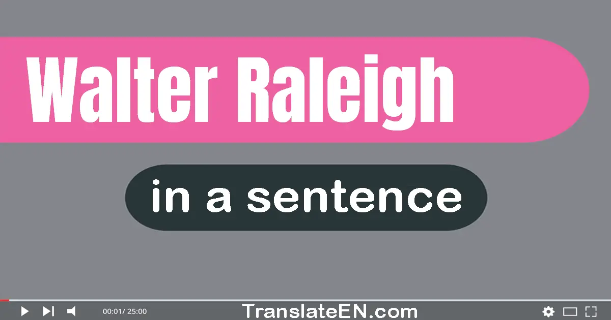 Use "walter raleigh" in a sentence | "walter raleigh" sentence examples