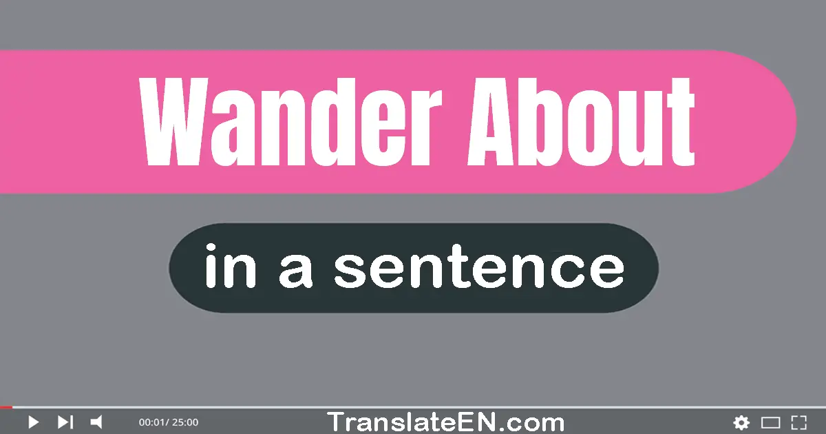 Use "wander about" in a sentence | "wander about" sentence examples