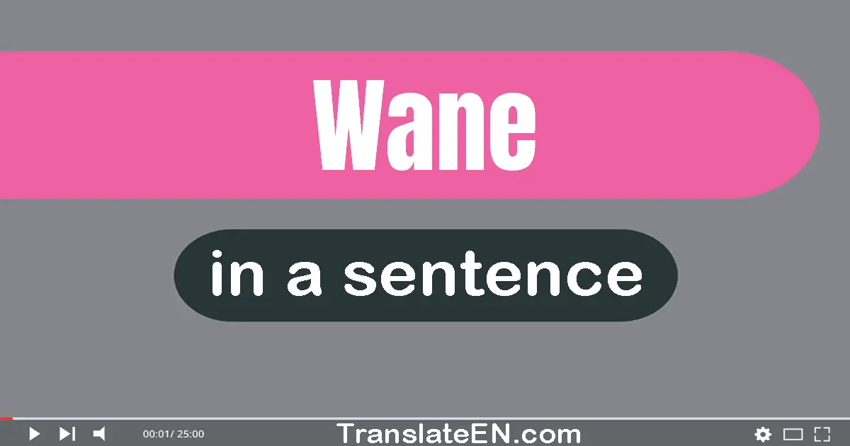 Use "wane" in a sentence | "wane" sentence examples