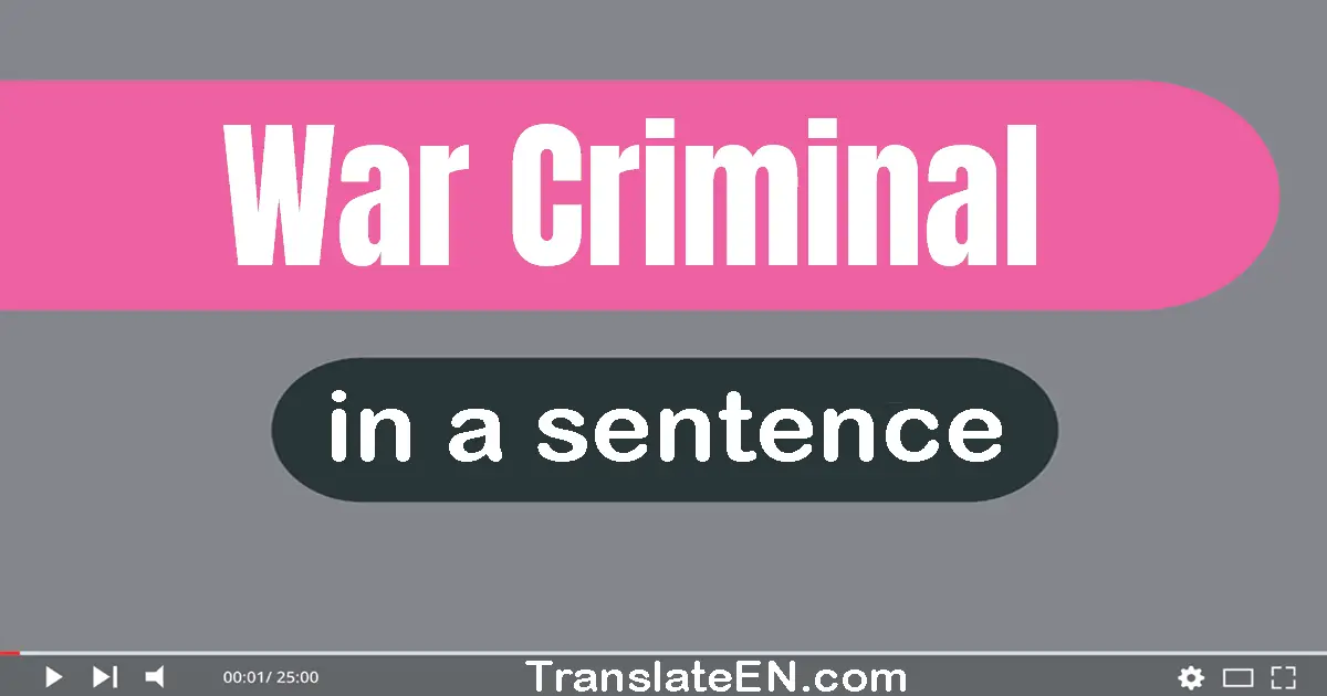Use "war criminal" in a sentence | "war criminal" sentence examples