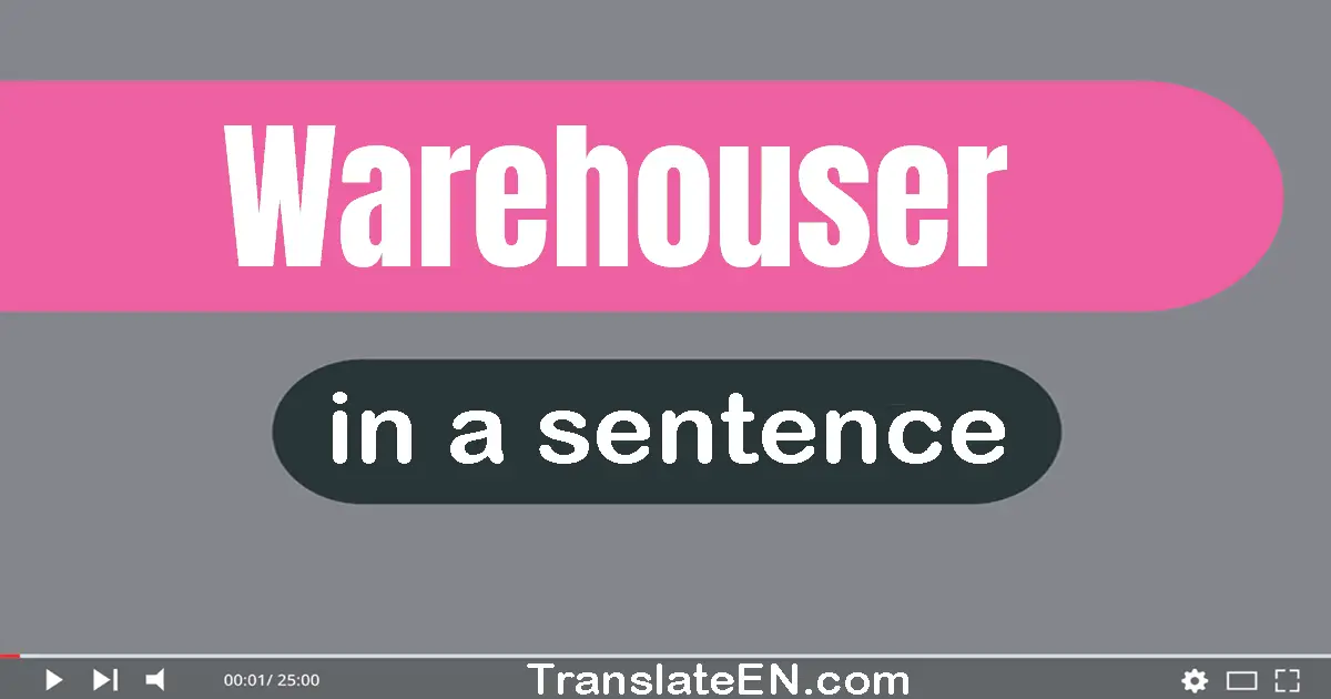 Use "warehouser" in a sentence | "warehouser" sentence examples