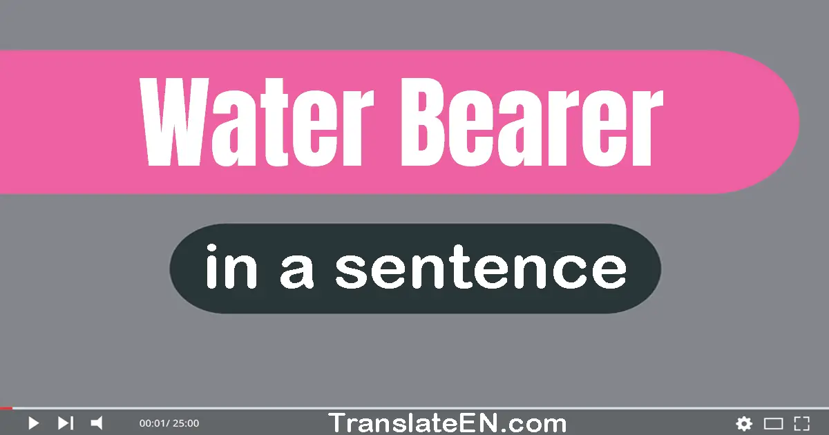 Use "water bearer" in a sentence | "water bearer" sentence examples