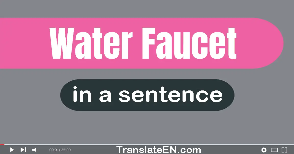 Use "water faucet" in a sentence | "water faucet" sentence examples