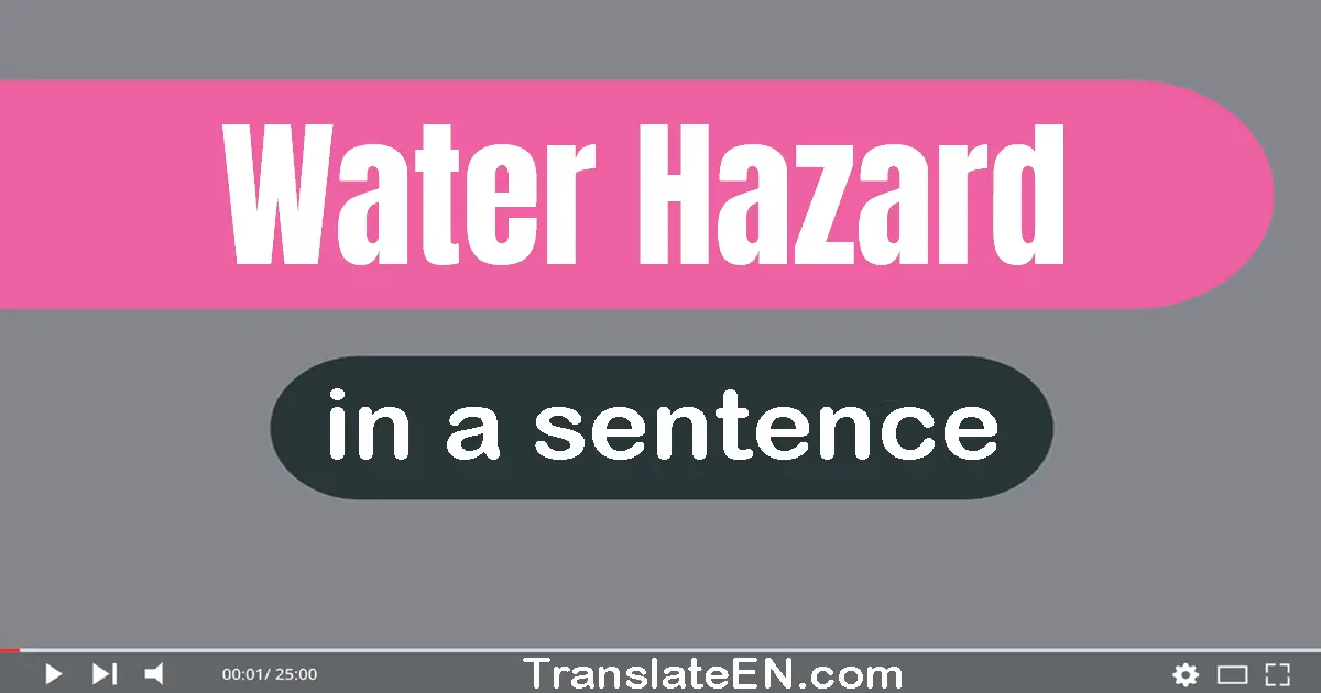 Use "water hazard" in a sentence | "water hazard" sentence examples