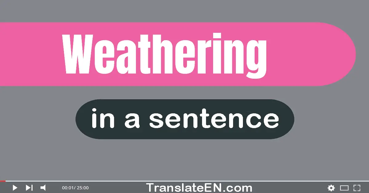 Use "weathering" in a sentence | "weathering" sentence examples