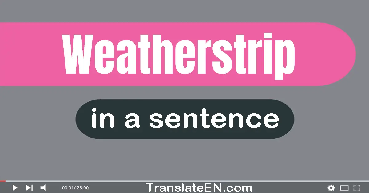 Use "weatherstrip" in a sentence | "weatherstrip" sentence examples