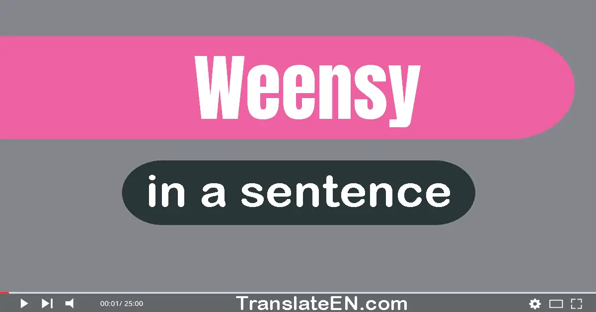 Use "weensy" in a sentence | "weensy" sentence examples