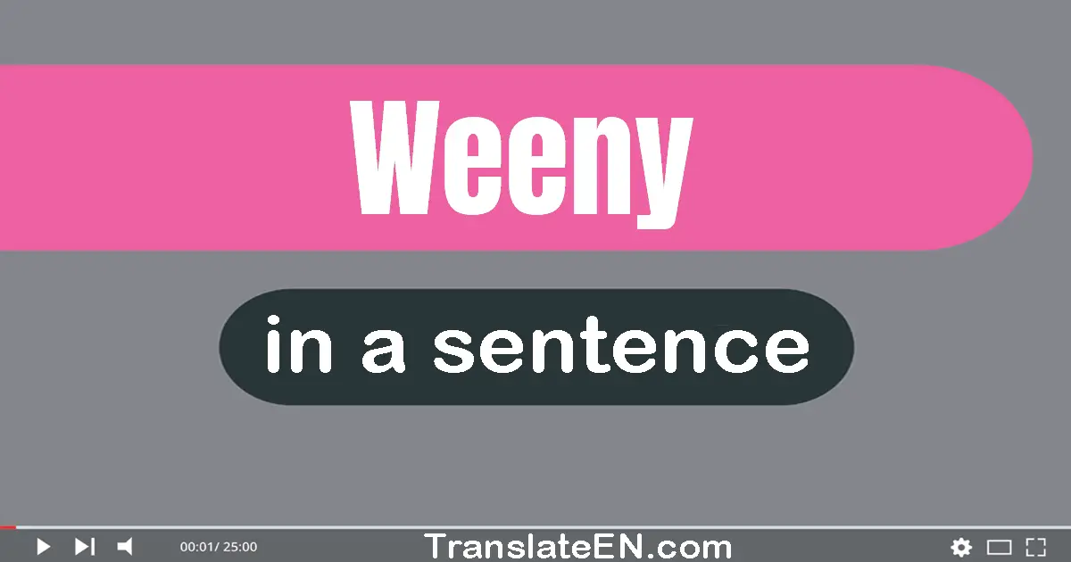 Use "weeny" in a sentence | "weeny" sentence examples