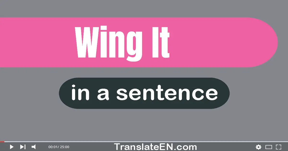 Use "wing it" in a sentence | "wing it" sentence examples