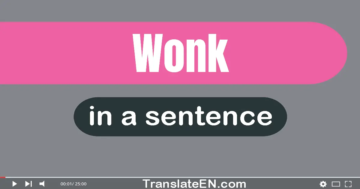 Use "wonk" in a sentence | "wonk" sentence examples