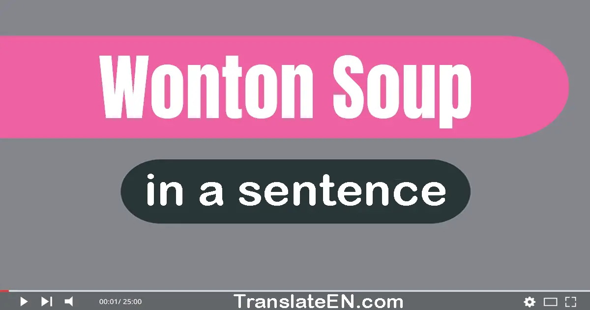 Use "wonton soup" in a sentence | "wonton soup" sentence examples