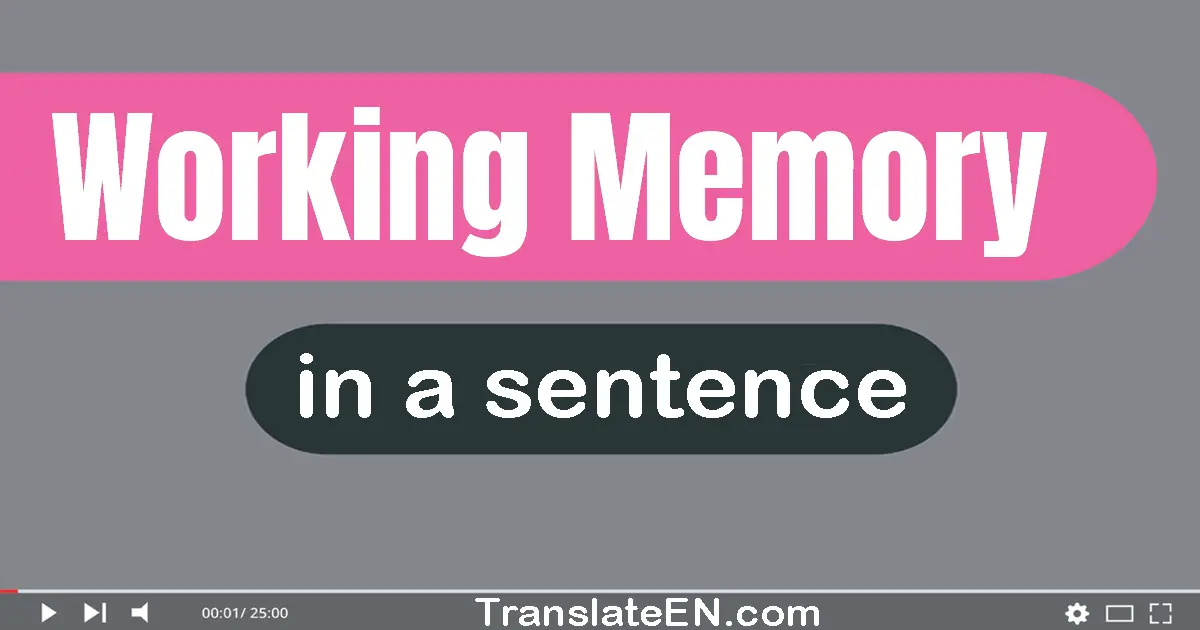 Use "working memory" in a sentence | "working memory" sentence examples