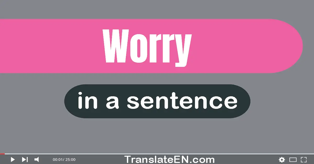 Use "worry" in a sentence | "worry" sentence examples