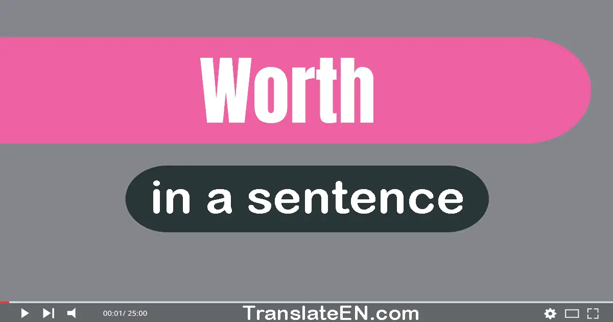 Use "worth" in a sentence | "worth" sentence examples