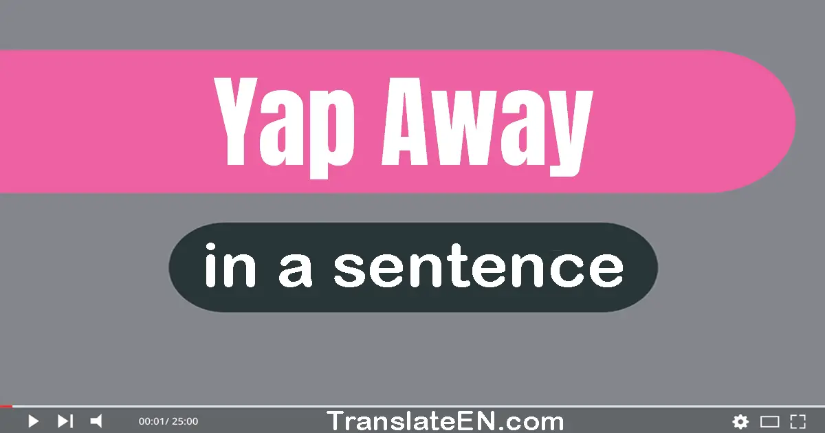 Use "yap away" in a sentence | "yap away" sentence examples