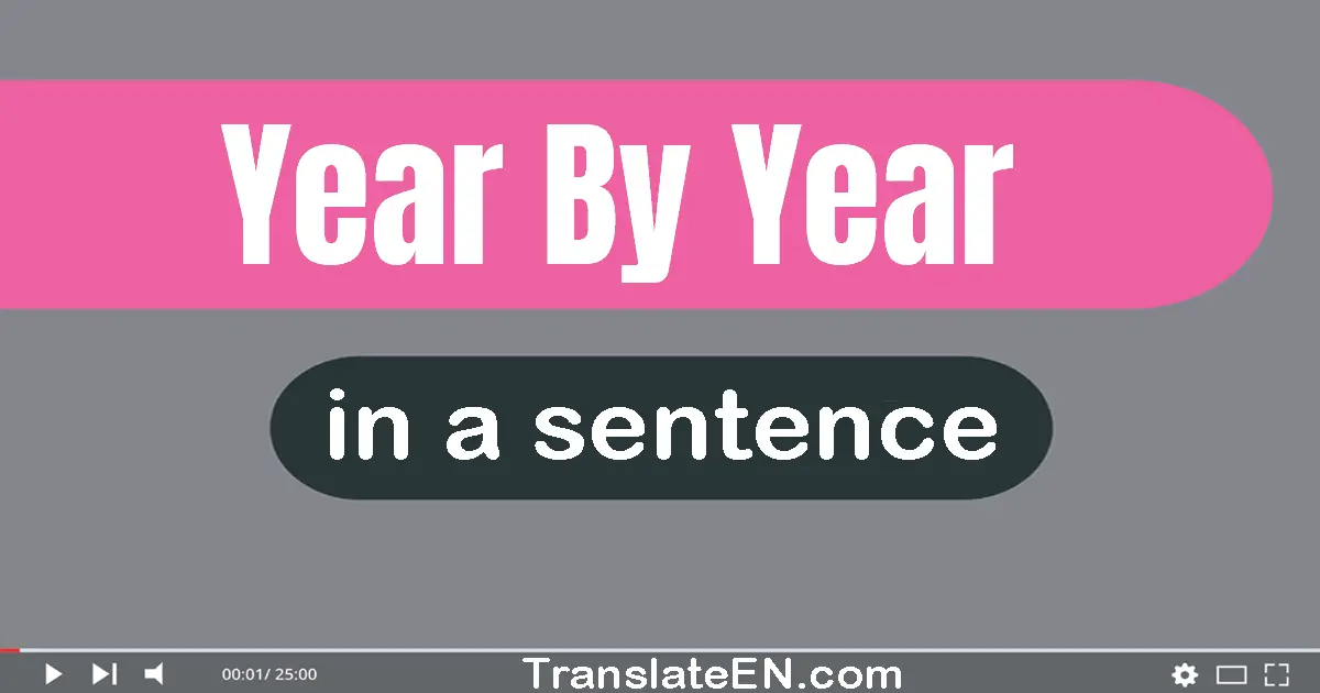 Use "year by year" in a sentence | "year by year" sentence examples