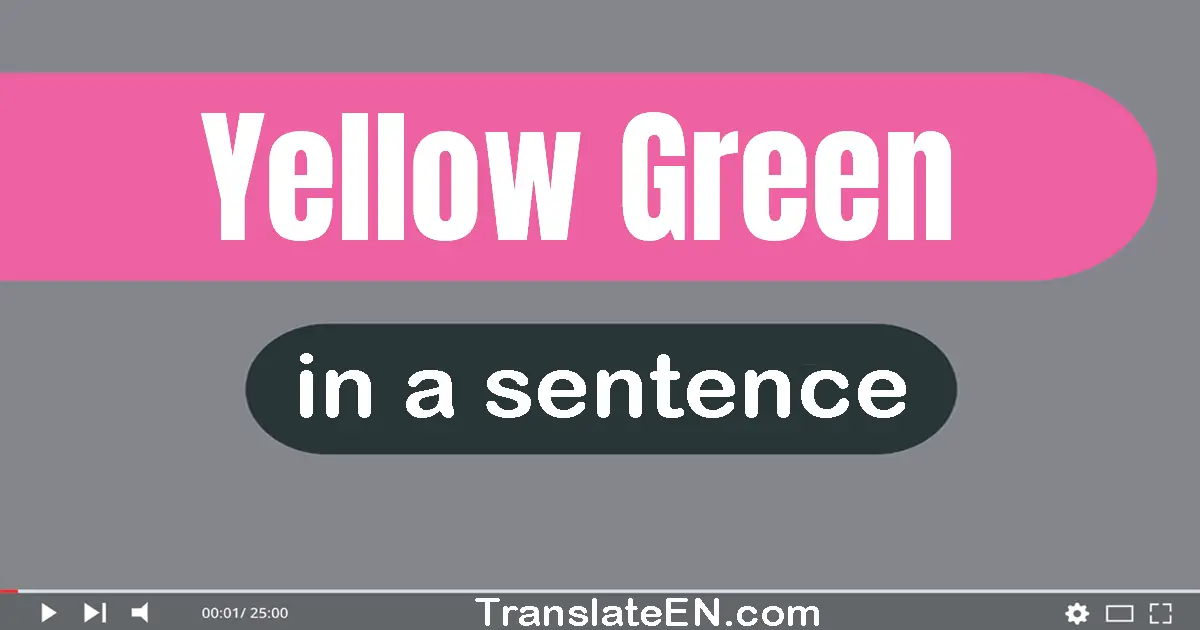 Use "yellow-green" in a sentence | "yellow-green" sentence examples