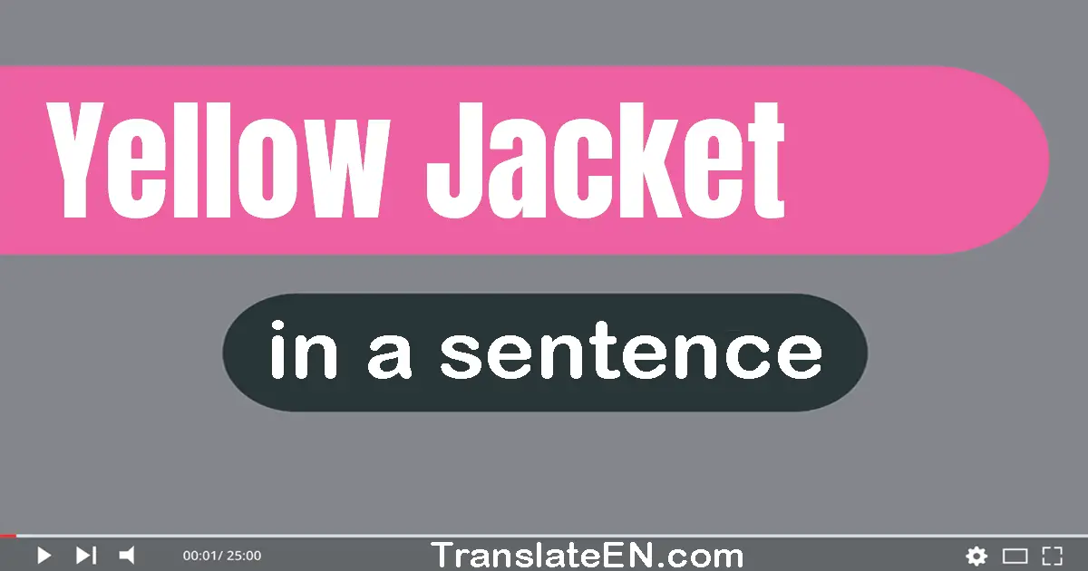 Use "yellow jacket" in a sentence | "yellow jacket" sentence examples