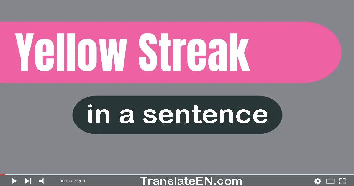 Use "yellow streak" in a sentence | "yellow streak" sentence examples