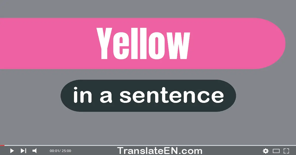 Use "yellow" in a sentence | "yellow" sentence examples