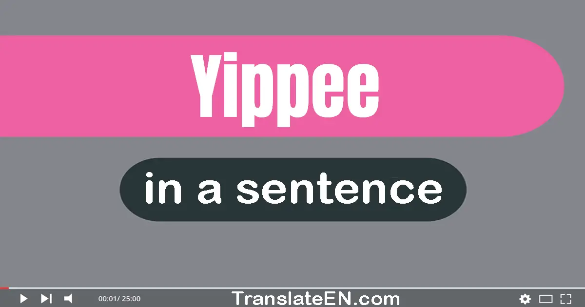 Use "yippee" in a sentence | "yippee" sentence examples