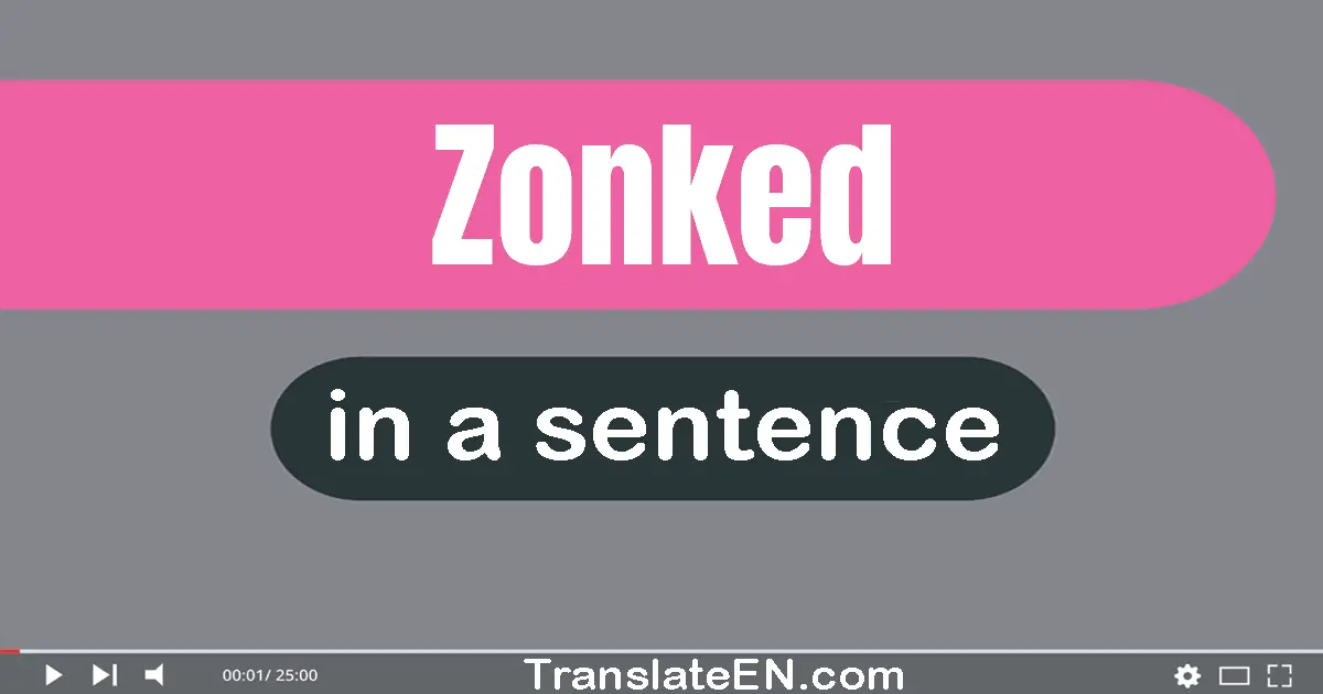 Use "zonked" in a sentence | "zonked" sentence examples