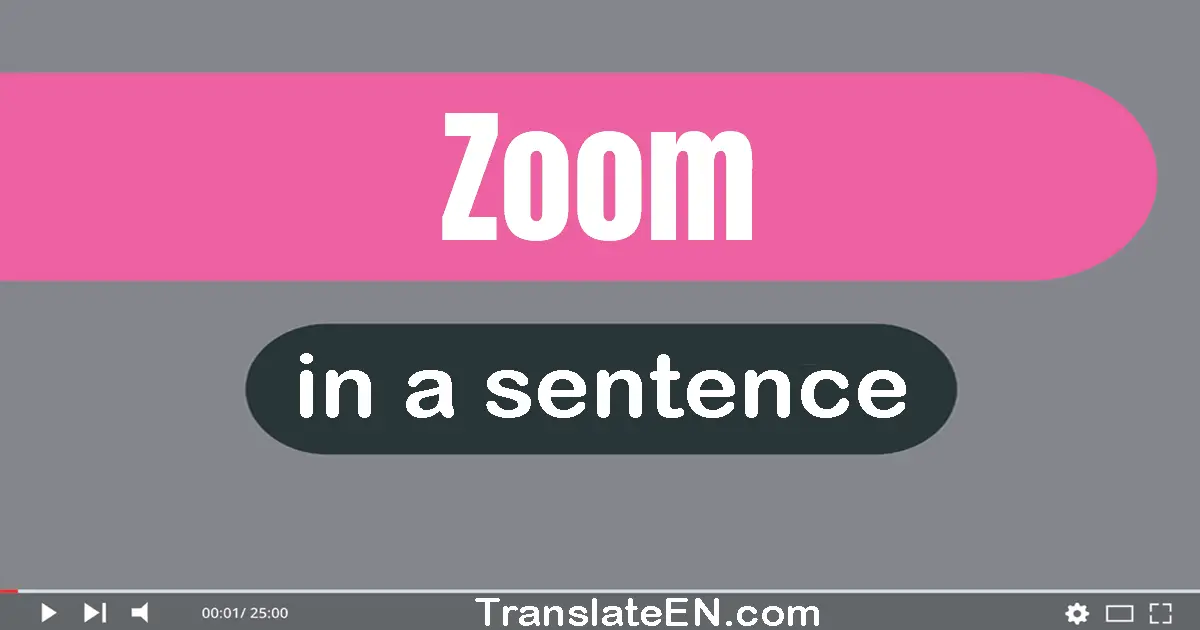Use "zoom" in a sentence | "zoom" sentence examples