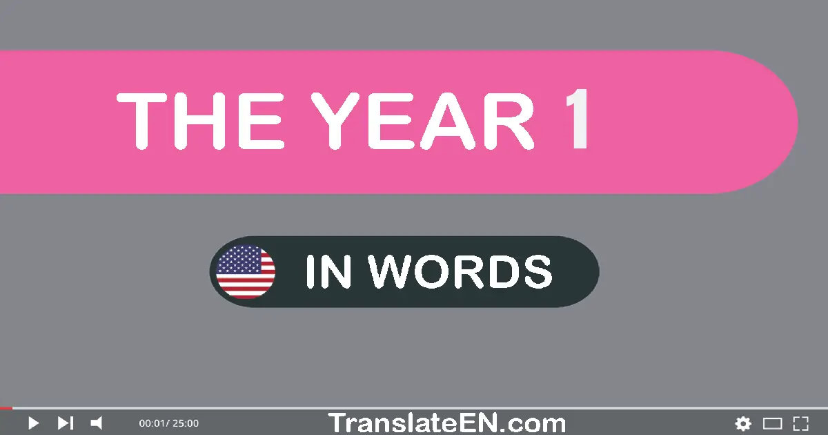 The year 1: Convert, Say, Spell and Write in English words