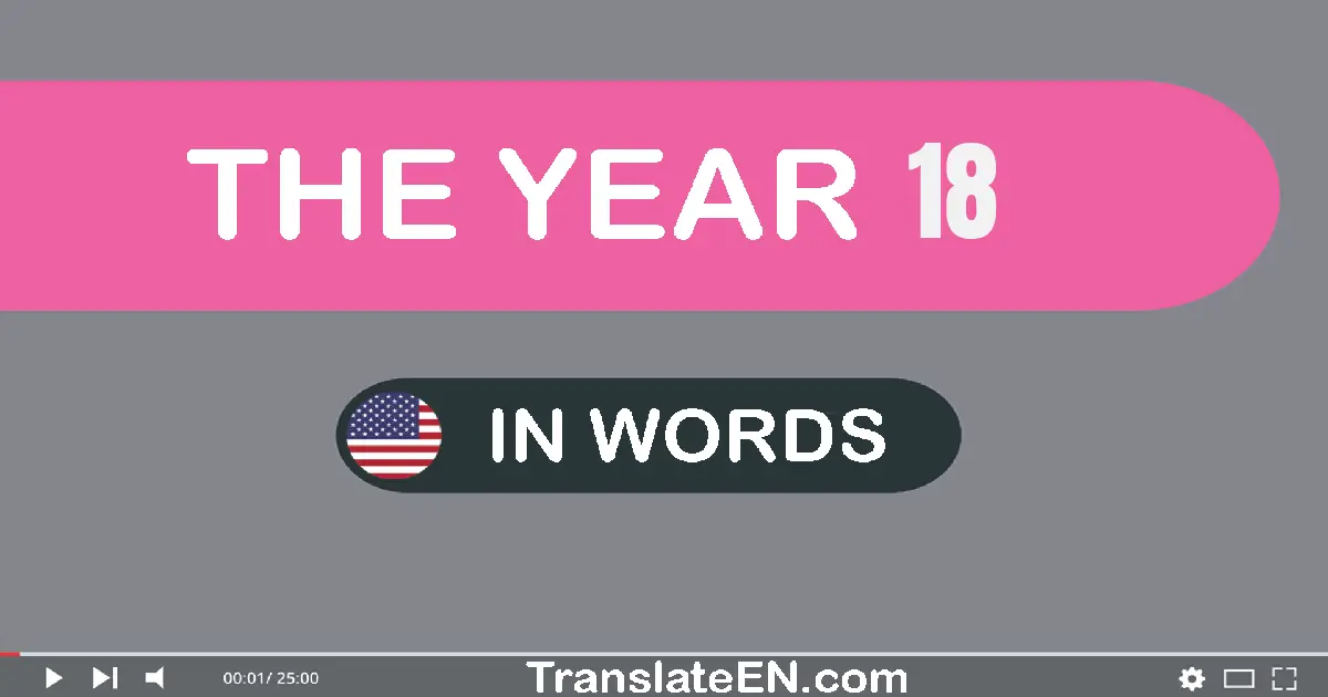 The year 18: Convert, Say, Spell and Write in English words