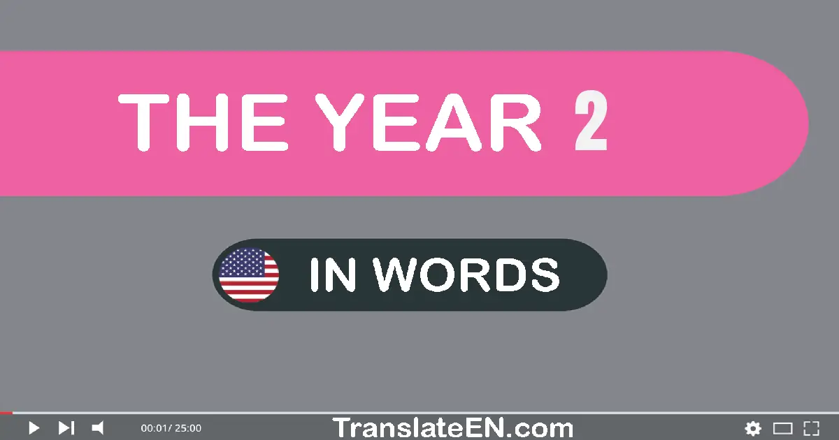 The year 2: Convert, Say, Spell and Write in English words