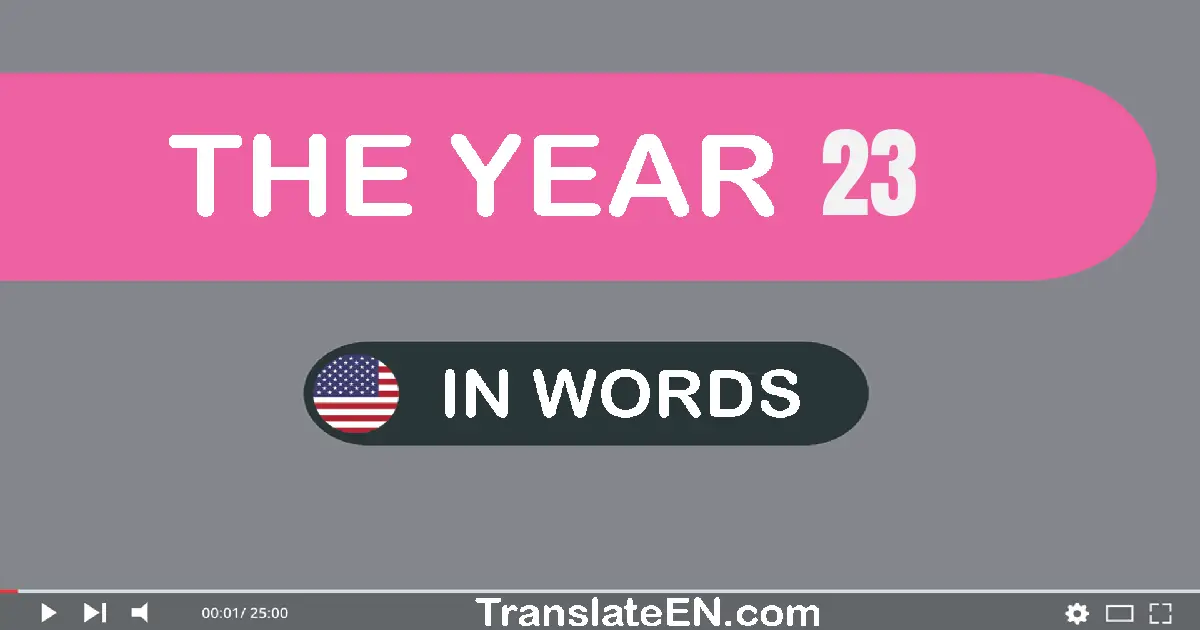 The year 23: Convert, Say, Spell and Write in English words