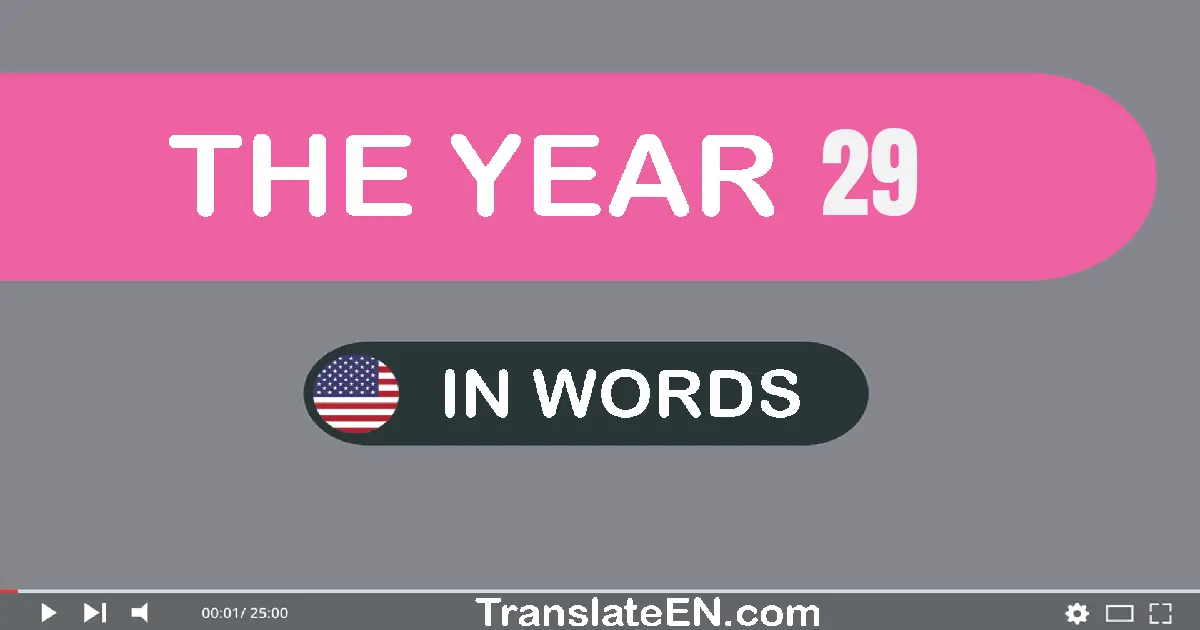 The year 29: Convert, Say, Spell and Write in English words