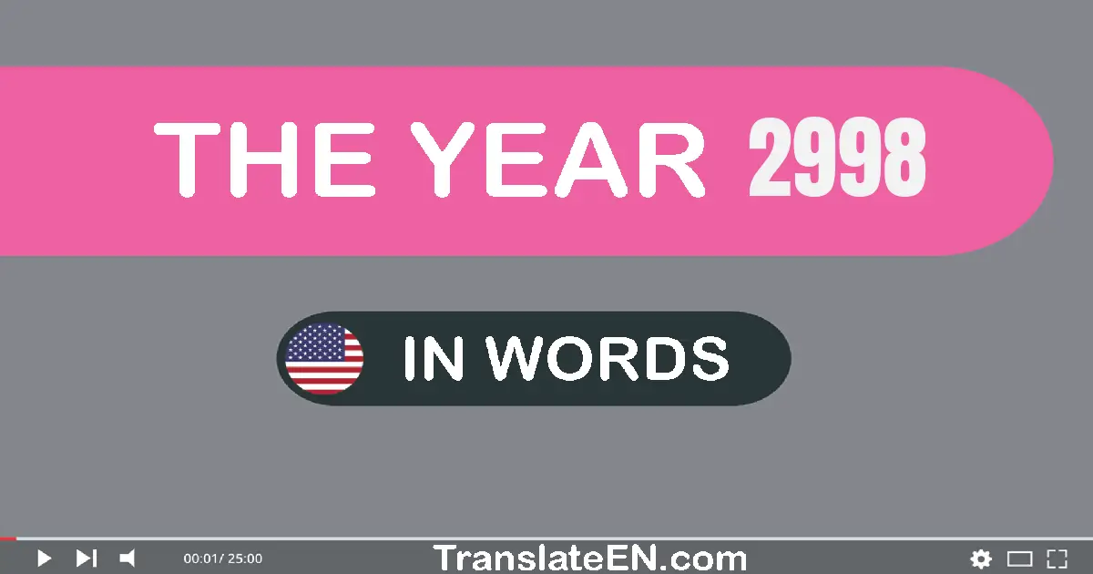 The year 2998: Convert, Say, Spell and Write in English words